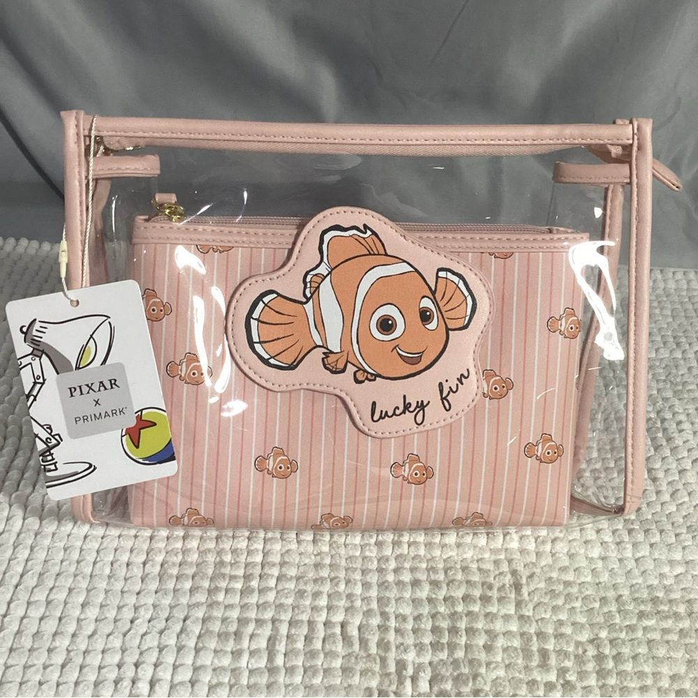 Primark Disney Pixar Finding Nemo Lucky Fin 2 Piece Cosmetic Accessory Bag Set - Picture 7 of 7